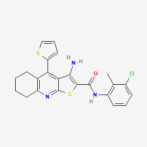 3-amino-N-(3-chloro-2-methylphenyl)-4-(thiophen-2-yl)-5,6,7,8-tetrahydrothieno[2,3-b]quinoline-2-carboxamide