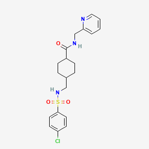 trans-4-({[(4-chlorophenyl)sulfonyl]amino}methyl)-N-(pyridin-2-ylmethyl)cyclohexanecarboxamide