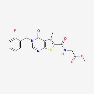 methyl N-{[3-(2-fluorobenzyl)-5-methyl-4-oxo-3,4-dihydrothieno[2,3-d]pyrimidin-6-yl]carbonyl}glycinate