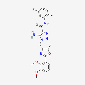 5-amino-1-{[2-(2,3-dimethoxyphenyl)-5-methyl-1,3-oxazol-4-yl]methyl}-N-(5-fluoro-2-methylphenyl)-1H-1,2,3-triazole-4-carboxamide