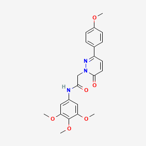 molecular formula C22H23N3O6 B11204558 2-[3-(4-methoxyphenyl)-6-oxopyridazin-1(6H)-yl]-N-(3,4,5-trimethoxyphenyl)acetamide 