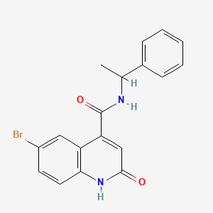 molecular formula C18H15BrN2O2 B11204564 6-bromo-2-oxo-N-(1-phenylethyl)-1,2-dihydroquinoline-4-carboxamide 