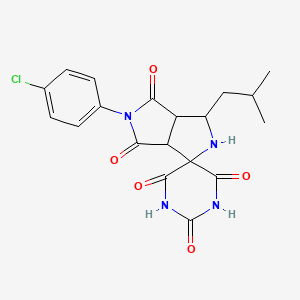 molecular formula C19H19ClN4O5 B11204595 5'-(4-Chlorophenyl)-3'-(2-methylpropyl)-hexahydro-2'H-spiro[1,5-diazinane-3,1'-pyrrolo[3,4-C]pyrrole]-2,4,4',6,6'-pentone 