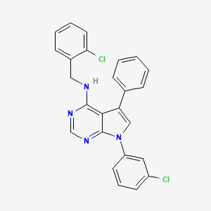 molecular formula C25H18Cl2N4 B11204603 N-(2-chlorobenzyl)-7-(3-chlorophenyl)-5-phenyl-7H-pyrrolo[2,3-d]pyrimidin-4-amine 