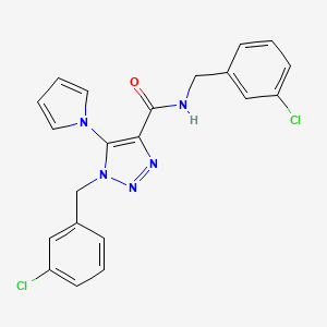 molecular formula C21H17Cl2N5O B11204610 N,1-bis(3-chlorobenzyl)-5-(1H-pyrrol-1-yl)-1H-1,2,3-triazole-4-carboxamide 