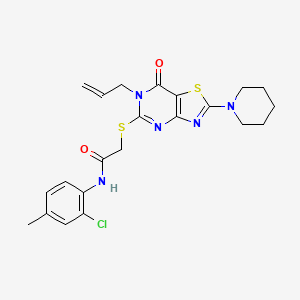 N-(2-chloro-4-methylphenyl)-2-{[7-oxo-2-(piperidin-1-yl)-6-(prop-2-en-1-yl)-6,7-dihydro[1,3]thiazolo[4,5-d]pyrimidin-5-yl]sulfanyl}acetamide