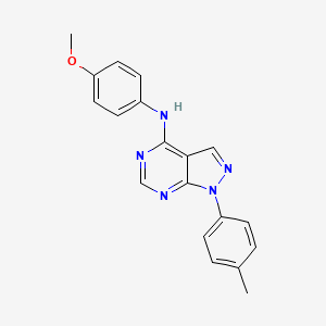 molecular formula C19H17N5O B11204623 (4-Methoxyphenyl)[1-(4-methylphenyl)pyrazolo[4,5-e]pyrimidin-4-yl]amine 