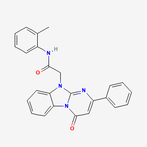 molecular formula C25H20N4O2 B11204639 N-(2-methylphenyl)-2-(4-oxo-2-phenylpyrimido[1,2-a]benzimidazol-10(4H)-yl)acetamide 