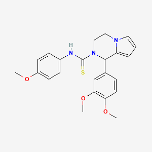 molecular formula C23H25N3O3S B11204675 1-(3,4-dimethoxyphenyl)-N-(4-methoxyphenyl)-3,4-dihydropyrrolo[1,2-a]pyrazine-2(1H)-carbothioamide CAS No. 6186-34-1