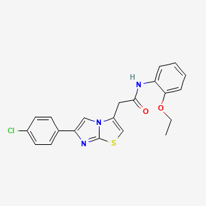 molecular formula C21H18ClN3O2S B11204726 2-[6-(4-chlorophenyl)imidazo[2,1-b][1,3]thiazol-3-yl]-N-(2-ethoxyphenyl)acetamide 