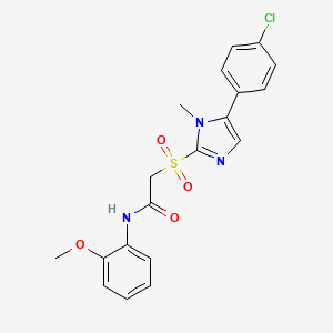 molecular formula C19H18ClN3O4S B11204732 2-((5-(4-chlorophenyl)-1-methyl-1H-imidazol-2-yl)sulfonyl)-N-(2-methoxyphenyl)acetamide 