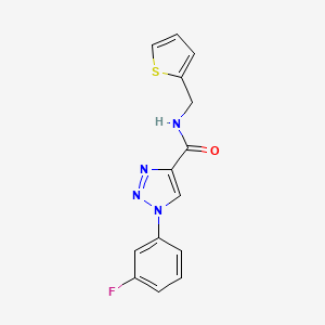 molecular formula C14H11FN4OS B11204735 1-(3-fluorophenyl)-N-(thiophen-2-ylmethyl)-1H-1,2,3-triazole-4-carboxamide 