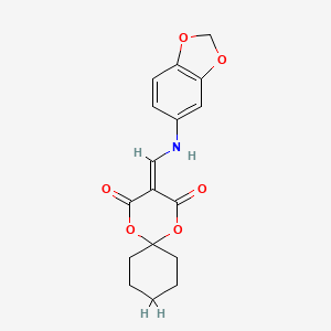 molecular formula C17H17NO6 B11204739 3-[(1,3-Benzodioxol-5-ylamino)methylidene]-1,5-dioxaspiro[5.5]undecane-2,4-dione 