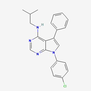 molecular formula C22H21ClN4 B11204743 7-(4-chlorophenyl)-N-(2-methylpropyl)-5-phenyl-7H-pyrrolo[2,3-d]pyrimidin-4-amine 