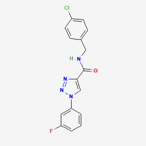 molecular formula C16H12ClFN4O B11204752 N-[(4-Chlorophenyl)methyl]-1-(3-fluorophenyl)-1H-1,2,3-triazole-4-carboxamide 