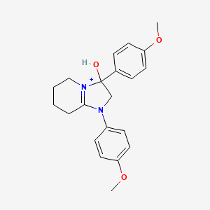 3-Hydroxy-1,3-bis(4-methoxyphenyl)-2,3,5,6,7,8-hexahydroimidazo[1,2-a]pyridin-1-ium