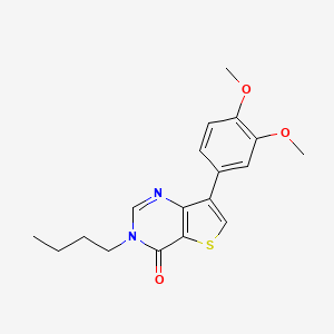 molecular formula C18H20N2O3S B11204787 3-butyl-7-(3,4-dimethoxyphenyl)thieno[3,2-d]pyrimidin-4(3H)-one 