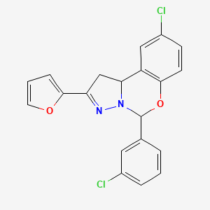 9-Chloro-5-(3-chlorophenyl)-2-(2-furyl)-1,10b-dihydropyrazolo[1,5-c][1,3]benzoxazine