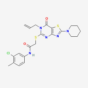 N-(3-chloro-4-methylphenyl)-2-{[7-oxo-2-(piperidin-1-yl)-6-(prop-2-en-1-yl)-6,7-dihydro[1,3]thiazolo[4,5-d]pyrimidin-5-yl]sulfanyl}acetamide