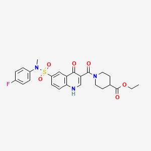 Ethyl 1-[[6-[[(4-Fluorophenyl)methylamino]sulfonyl]-1,4-dihydro-4-oxo-3-quinolinyl]carbonyl]-4-piperidinecarboxylate