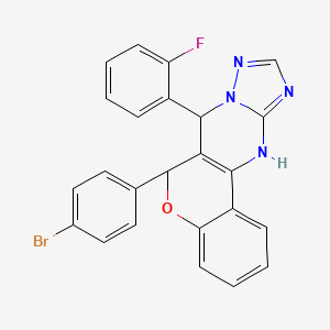 6-(4-bromophenyl)-7-(2-fluorophenyl)-7,12-dihydro-6H-chromeno[4,3-d][1,2,4]triazolo[1,5-a]pyrimidine