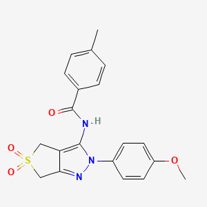 N-(2-(4-methoxyphenyl)-5,5-dioxido-4,6-dihydro-2H-thieno[3,4-c]pyrazol-3-yl)-4-methylbenzamide