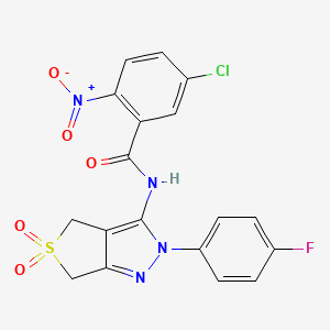 5-chloro-N-(2-(4-fluorophenyl)-5,5-dioxido-4,6-dihydro-2H-thieno[3,4-c]pyrazol-3-yl)-2-nitrobenzamide