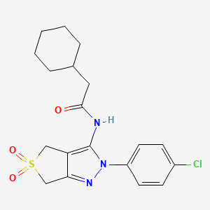 N-(2-(4-chlorophenyl)-5,5-dioxido-4,6-dihydro-2H-thieno[3,4-c]pyrazol-3-yl)-2-cyclohexylacetamide