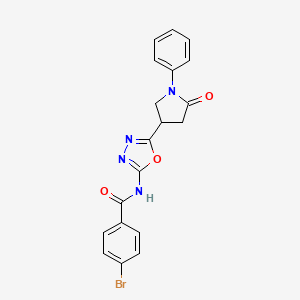 4-bromo-N-[5-(5-oxo-1-phenylpyrrolidin-3-yl)-1,3,4-oxadiazol-2-yl]benzamide