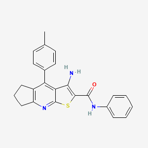 molecular formula C24H21N3OS B11204866 3-amino-4-(4-methylphenyl)-N-phenyl-6,7-dihydro-5H-cyclopenta[b]thieno[3,2-e]pyridine-2-carboxamide 