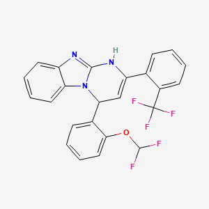 molecular formula C24H16F5N3O B11204879 4-[2-(Difluoromethoxy)phenyl]-2-[2-(trifluoromethyl)phenyl]-1,4-dihydropyrimido[1,2-a]benzimidazole 