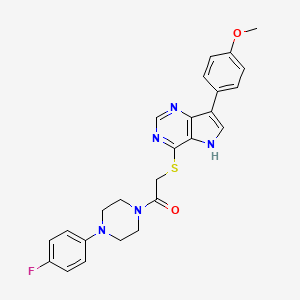 molecular formula C25H24FN5O2S B11204887 1-[4-(4-fluorophenyl)piperazin-1-yl]-2-{[7-(4-methoxyphenyl)-5H-pyrrolo[3,2-d]pyrimidin-4-yl]sulfanyl}ethanone 