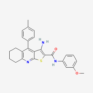 molecular formula C26H25N3O2S B11204903 3-amino-N-(3-methoxyphenyl)-4-(4-methylphenyl)-5,6,7,8-tetrahydrothieno[2,3-b]quinoline-2-carboxamide 