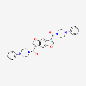 {2,6-Dimethyl-7-[(4-phenylpiperazino)carbonyl]furo[2,3-f][1]benzofuran-3-yl}(4-phenylpiperazino)methanone