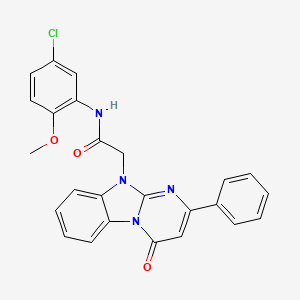 molecular formula C25H19ClN4O3 B11204917 N-(5-chloro-2-methoxyphenyl)-2-(4-oxo-2-phenylpyrimido[1,2-a]benzimidazol-10(4H)-yl)acetamide 