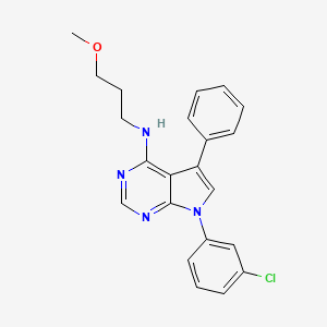 molecular formula C22H21ClN4O B11204922 7-(3-chlorophenyl)-N-(3-methoxypropyl)-5-phenyl-7H-pyrrolo[2,3-d]pyrimidin-4-amine 