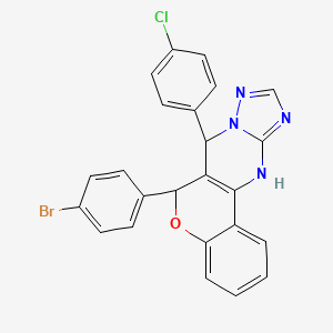 6-(4-bromophenyl)-7-(4-chlorophenyl)-7,12-dihydro-6H-chromeno[4,3-d][1,2,4]triazolo[1,5-a]pyrimidine