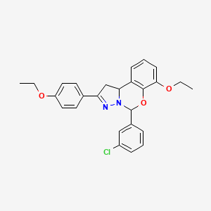 5-(3-Chlorophenyl)-7-ethoxy-2-(4-ethoxyphenyl)-1,10b-dihydropyrazolo[1,5-c][1,3]benzoxazine