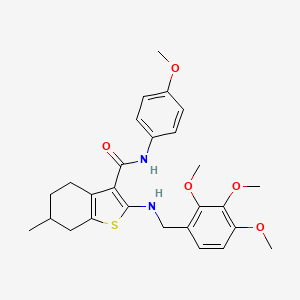 molecular formula C27H32N2O5S B11205024 N-(4-methoxyphenyl)-6-methyl-2-[(2,3,4-trimethoxybenzyl)amino]-4,5,6,7-tetrahydro-1-benzothiophene-3-carboxamide 