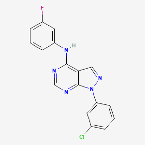 molecular formula C17H11ClFN5 B11205034 1-(3-chlorophenyl)-N-(3-fluorophenyl)-1H-pyrazolo[3,4-d]pyrimidin-4-amine 