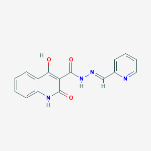 4-hydroxy-2-oxo-N'-[(E)-2-pyridinylmethylidene]-1,2-dihydro-3-quinolinecarbohydrazide