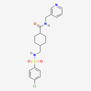 4-({[(4-chlorophenyl)sulfonyl]amino}methyl)-N-(pyridin-3-ylmethyl)cyclohexanecarboxamide