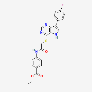 ethyl 4-[({[7-(4-fluorophenyl)-5H-pyrrolo[3,2-d]pyrimidin-4-yl]sulfanyl}acetyl)amino]benzoate