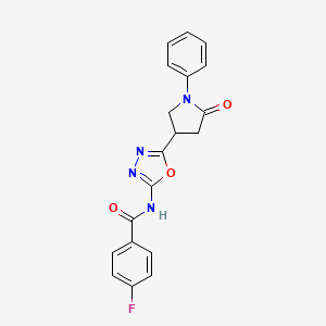 4-fluoro-N-[5-(5-oxo-1-phenylpyrrolidin-3-yl)-1,3,4-oxadiazol-2-yl]benzamide