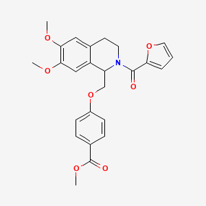 molecular formula C25H25NO7 B11205131 Methyl 4-{[2-(2-furoyl)-6,7-dimethoxy-1,2,3,4-tetrahydroisoquinolin-1-yl]methoxy}benzoate 