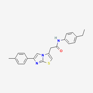 molecular formula C22H21N3OS B11205137 N-(4-ethylphenyl)-2-[6-(4-methylphenyl)imidazo[2,1-b][1,3]thiazol-3-yl]acetamide 