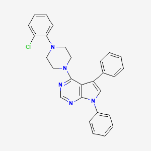 molecular formula C28H24ClN5 B11205179 4-[4-(2-chlorophenyl)piperazin-1-yl]-5,7-diphenyl-7H-pyrrolo[2,3-d]pyrimidine 