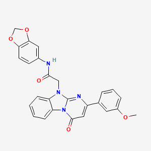 N-(1,3-benzodioxol-5-yl)-2-[2-(3-methoxyphenyl)-4-oxopyrimido[1,2-a]benzimidazol-10(4H)-yl]acetamide