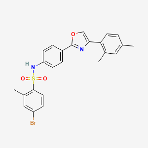 molecular formula C24H21BrN2O3S B11205203 4-Bromo-N-[4-[4-(2,4-dimethylphenyl)-2-oxazolyl]phenyl]-2-methylbenzenesulfonamide CAS No. 951624-25-2