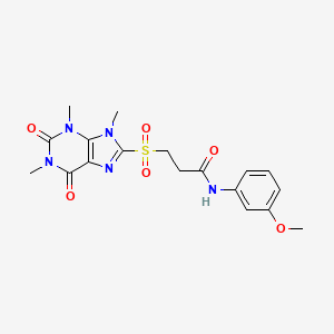 molecular formula C18H21N5O6S B11205211 N-(3-methoxyphenyl)-3-[(1,3,9-trimethyl-2,6-dioxo-2,3,6,9-tetrahydro-1H-purin-8-yl)sulfonyl]propanamide 